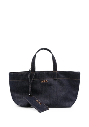 A.P.C. small Le Drummer denim tote bag - Blue