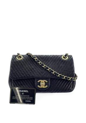 CHANEL Pre-Owned Chevron CC turn-lock shoulder bag - Black