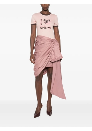 Chloé draped wrap-style midi skirt - Pink