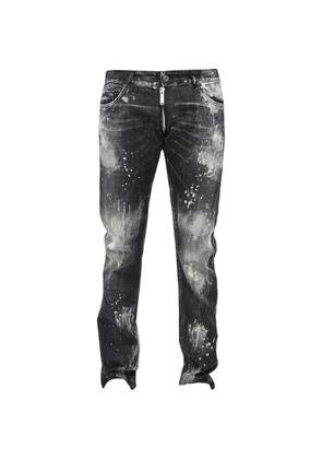 DSQUARED2 belt-loop bleached-effect jeans - Black