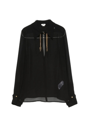 Elisabetta Franchi chain-detail long-sleeve blouse - Black