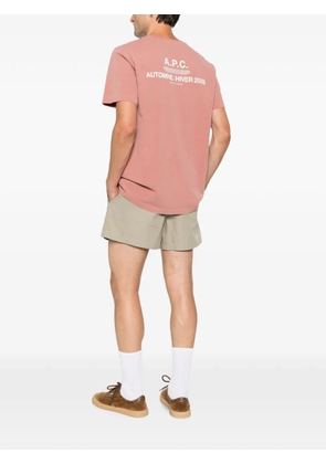 A.P.C. logo-print crew-neck T-shirt - Brown