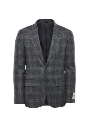 Corneliani tartan single-breasted blazer - Grey