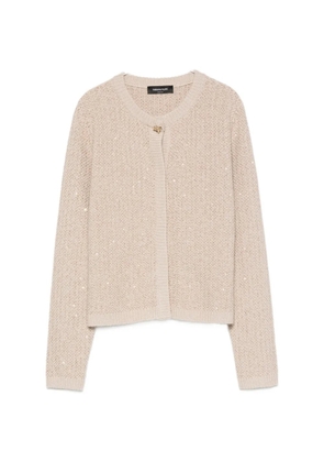 Fabiana Filippi sequin-embellished knitted wool cardigan - Neutrals