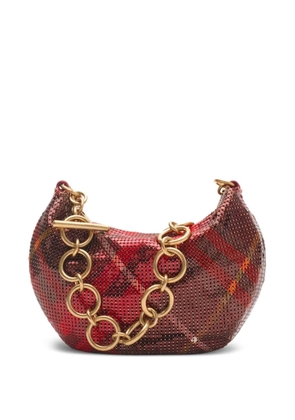 Burberry check-print chainmail mini bag - Red