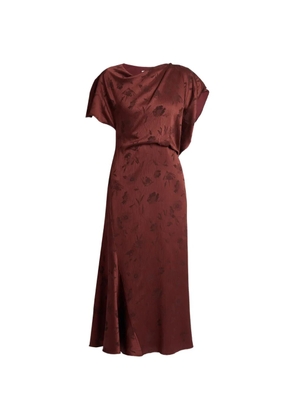 ERDEM floral-jacquard creponne midi dress - Red