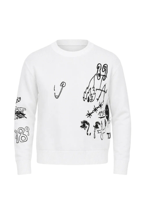 1989 STUDIO embroidered cropped-fit sweater - White
