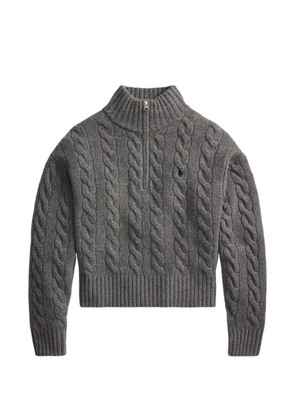 Polo Ralph Lauren cable-knit embroidered-logo sweater - Grey