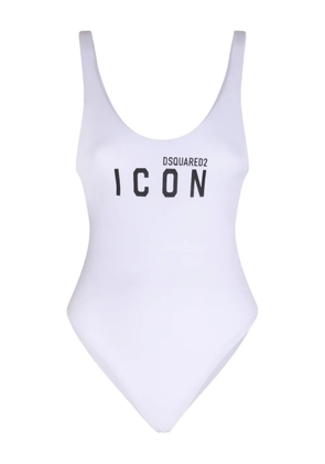 DSQUARED2 logo-print swimsuit - White