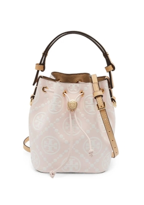 Tory Burch T Monogram embossed bucket bag - Pink