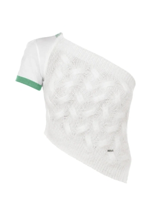 DSQUARED2 one-shoulder cable-knit top - White
