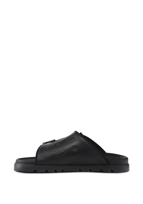 MCM embossed monogram leather sandals - Black