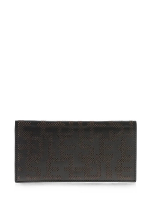 Diesel perforated logo wallet - Black