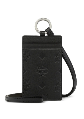 MCM embossed-monogram lanyard card holder - Black