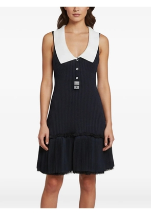 Louis Vuitton Pre-Owned ribbed-knit pleated-skirt mini dress - Blue