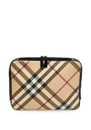 Burberry Pre-Owned Nova Check patent-leather laptop sleeve - Neutrals