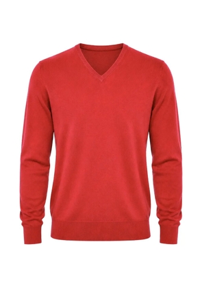 Malo V-neck cashmere fine-knit top - Red