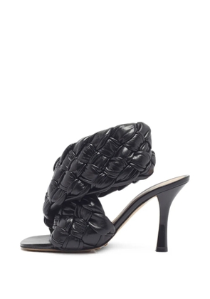 Bottega Veneta Pre-Owned Intrecciato cross-strap heeled sandals - Black