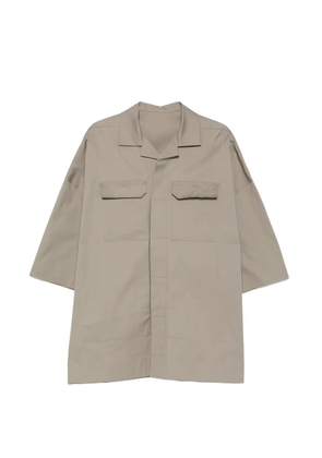 Rick Owens Magnum Tommy chest-pockets cotton shirt - Neutrals