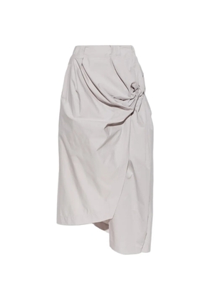 Issey Miyake asymmetric draped midi skirt - Grey