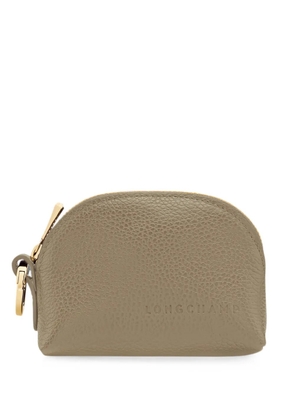 Longchamp Le Foulonné grained leather coin purse - Green