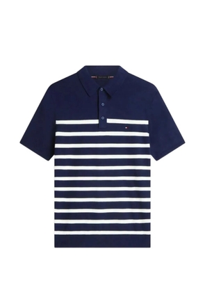 Tommy Hilfiger horizontal-stripe embroidered-logo sweater - Blue
