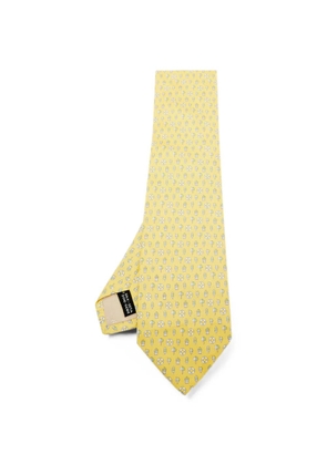 Ferragamo Pre-Owned beach-inspired-print silk tie - Yellow