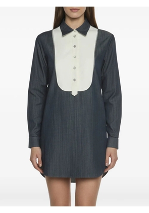 Gucci Pre-Owned bib-detail chambray blouse - Blue