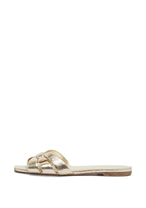 Saint Laurent Pre-Owned Tribute flat sandals - Gold