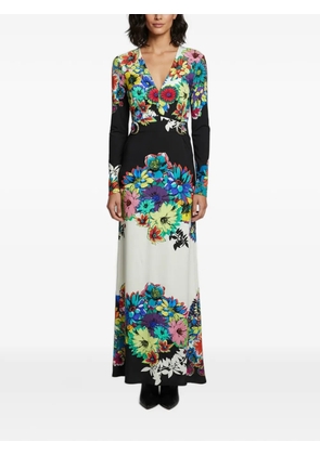 Roberto Cavalli Vintage floral-print V-neck maxi dress - Black