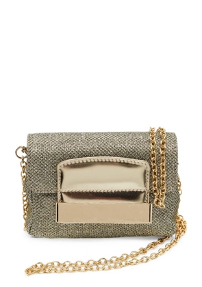 Jimmy Choo Pre-Owned Caro glitter-detail clutch bag - Gold