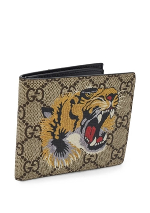 Gucci Pre-Owned GG Supreme Tiger-print bi-fold wallet - Neutrals
