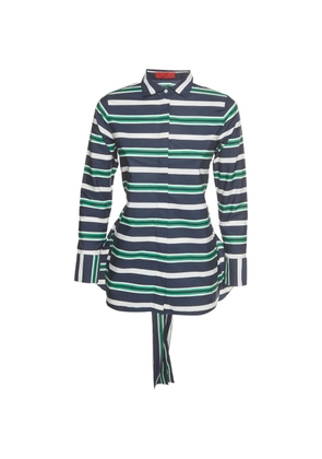 Carolina Herrera Vintage stripe tie-fastening shirt - Blue
