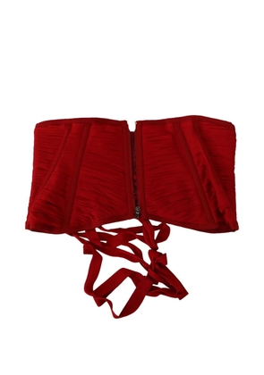 Dolce & Gabbana lace-up silk corset - Red