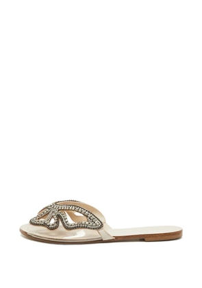Sophia Webster Bibi Butterfly crystal sandals - White