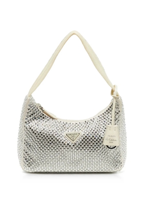 Prada Pre-Owned Re-Edition 2000 crystal-studded shoulder bag - Silver
