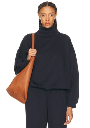 H-O-R-S-E The Turtleneck Sweatshirt in Navy - Navy. Size M (also in XS, S, L).