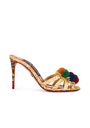Dolce & Gabbana Mule Sandal in Natural & Multicolor - Tan. Size 39 (also in 36, 37, 38, 41).