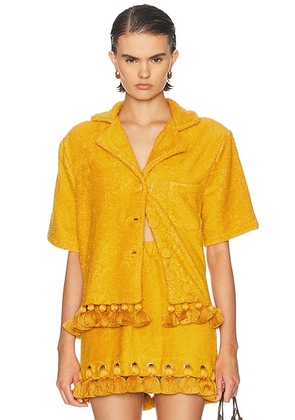 Cap d'Antibes Antonia Shirt in Ocre Jaune - Mustard. Size L (also in XS, S, M).