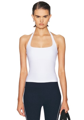 Beyond Yoga Spacedye Midway Square Halter Top in Cloud White - White. Size L (also in S, M).