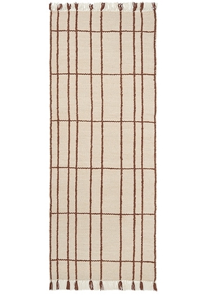 Ferm Living Sen Runner in Parchment & Chestnut - Beige. Size all.