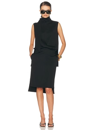 Brandon Maxwell Noa Mock Neck Sleeveless Dress in Black - Black. Size 2 (also in ).