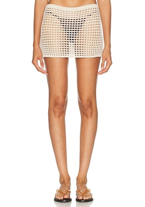 HAIGHT. Sheila Knit Skirt in Ivory - Ivory. Size L (also in XS, S, M).