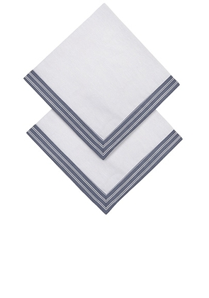 Gohar World Shirt Dinner Napkins in Blue Shirt Stripe - Blue. Size all.