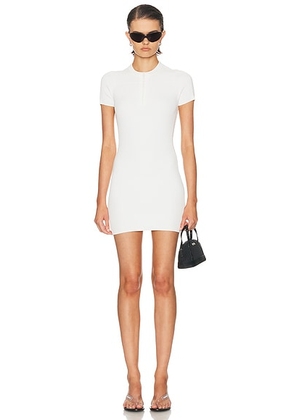 Alexander Wang Track Stripe Mock Neck Dress in Optic White - White. Size M (also in XS, S, L).