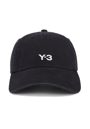 Y-3 Dad Cap in Black - Black. Size all.