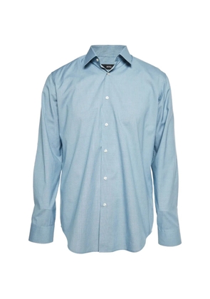 BOSS Eliott micro-houndstooth pattern shirt - Blue