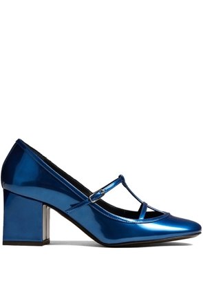 KHAITE Fawn 65mm metallic-leather pumps - Blue
