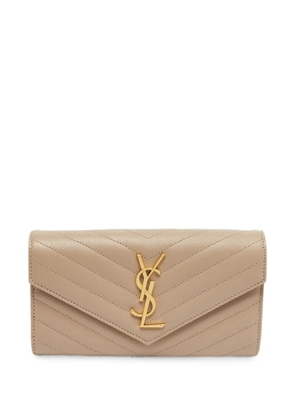 Saint Laurent Pre-Owned 2022 Cassandre Matelassé continental wallet - Neutrals