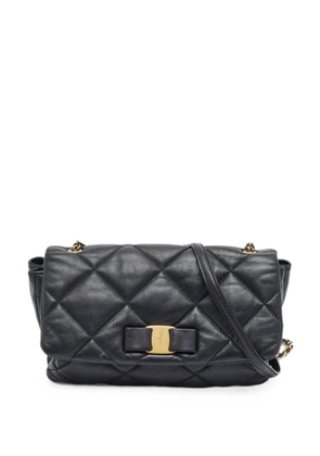 Ferragamo Pre-Owned Vara Bow quilted shoulder bag - Black